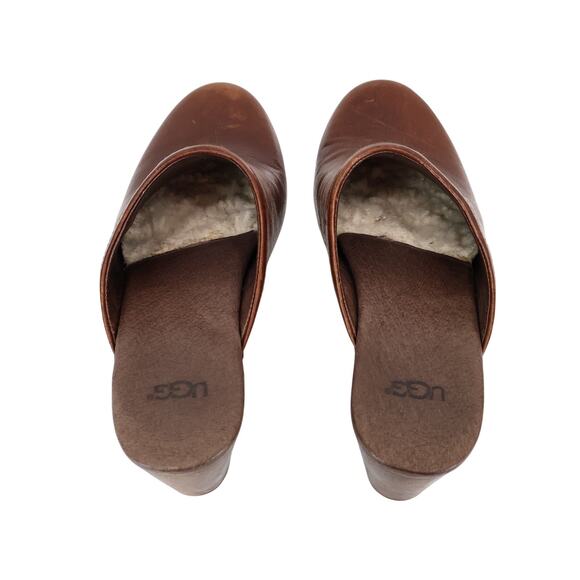 UGG Women's Abbie UGG Leather Clogs Brown Size US 6 EU 37 - Picture 4 of 12
